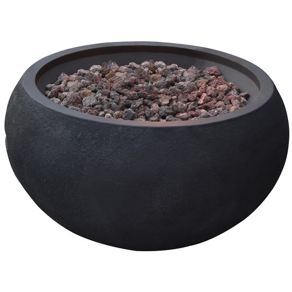 Modeno York 27-in W 40,000 BTU Black Concrete Liquid Propane Firebowl