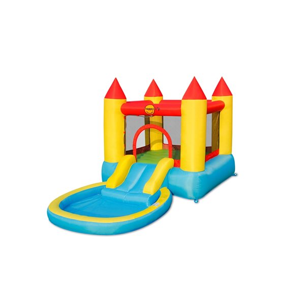 Image of Happy Hop | Bouncy Castle With Pool And Slide 143-In Polyester Bounce House | Rona
