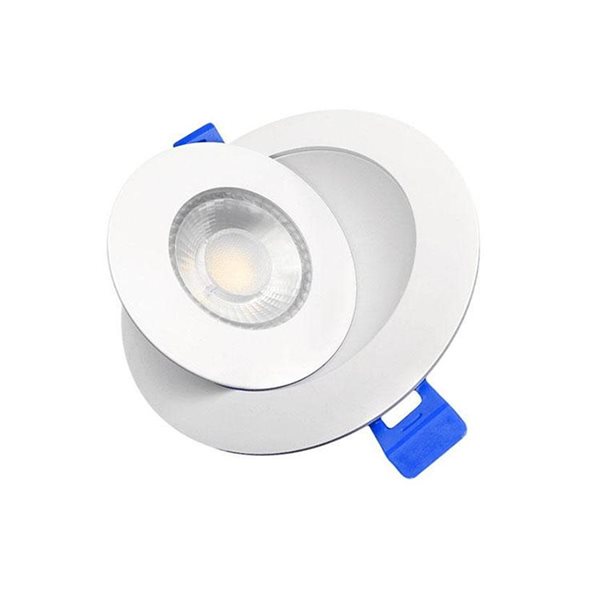DawnRay 4-in Round White Slim LED Recessed Light Kit - 1-Pack