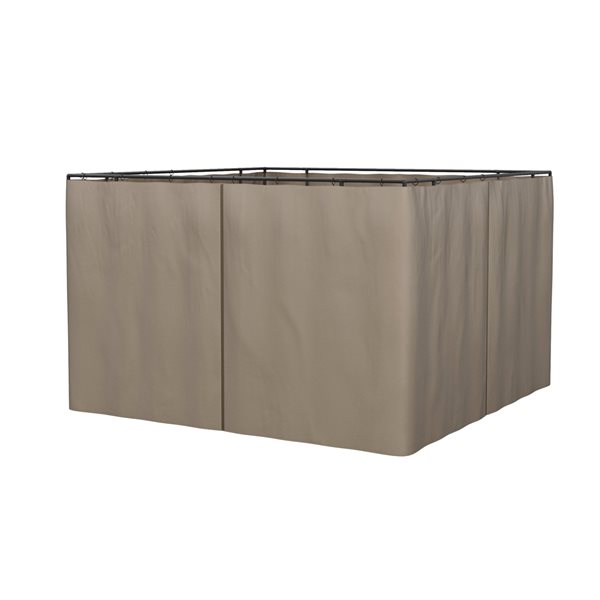 Outsunny 10 ft x 12 ft Brown Gazebo Replacement Sidewalls with Hooks 84C 226BN