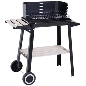 Outsunny 12.25-in Black Charcoal Grill