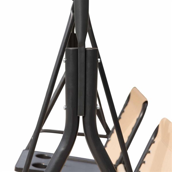 Outsunny 2-person Beige/black Steel Outdoor Swing