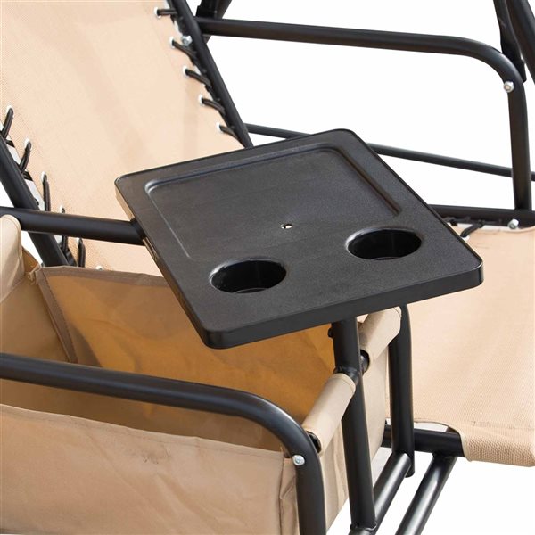 Outsunny 2-person Beige/black Steel Outdoor Swing