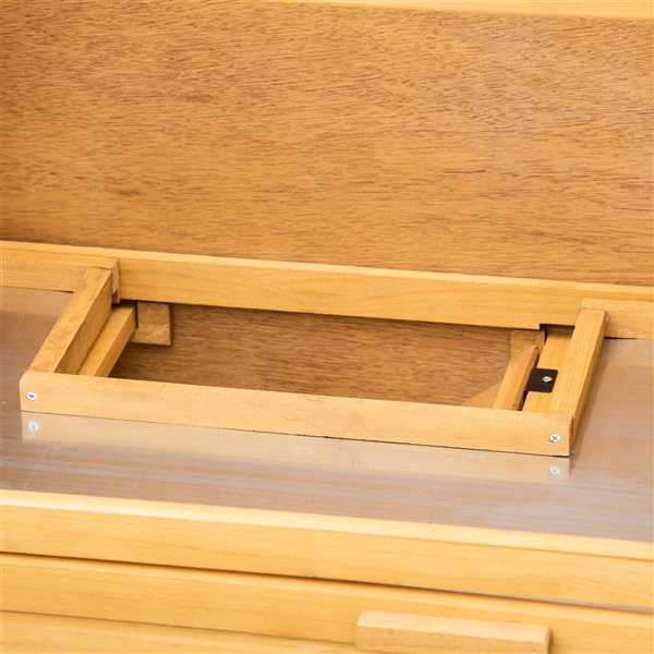 PawHut Solid Wood Rabbit Hutch with 2 Large Rooms