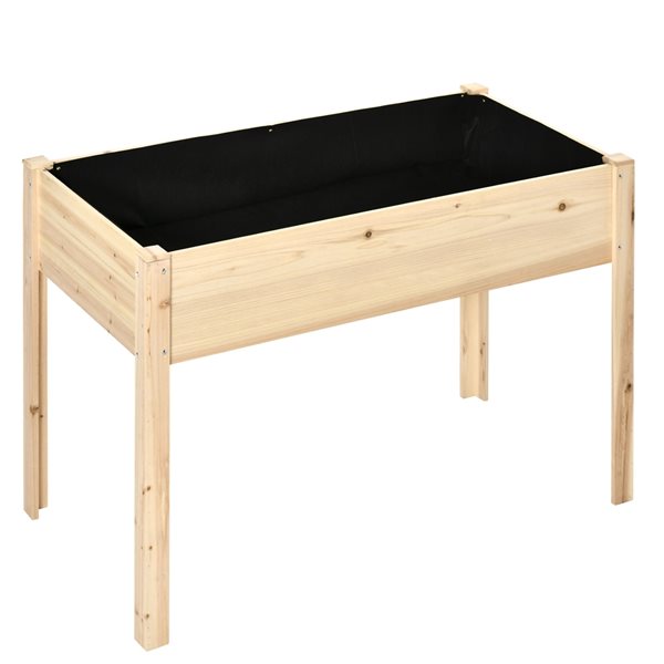 Outsunny 24-in x 46-in Wooden Raised Garden Bed