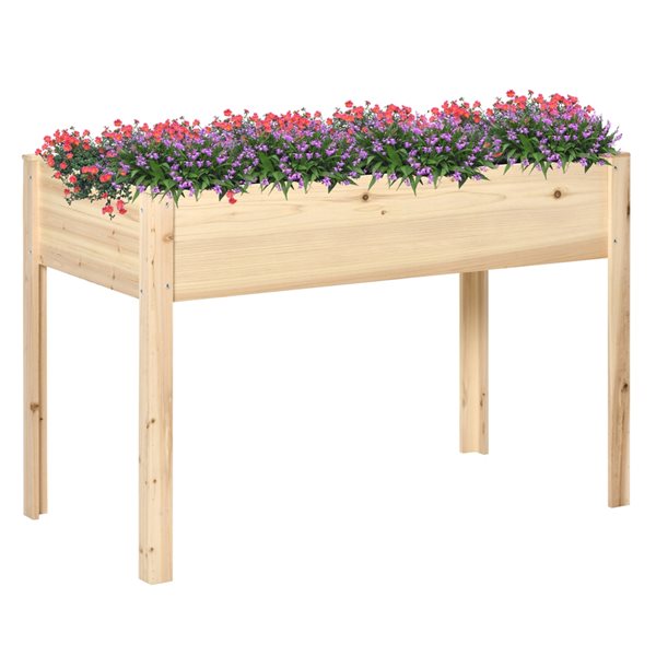 Outsunny 24-in x 46-in Wooden Raised Garden Bed