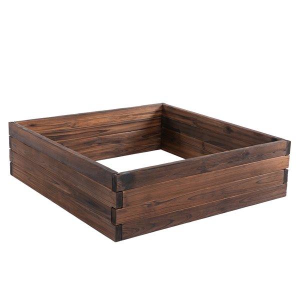 Outsunny 31.5-in x 31.5-in Brown Raised Garden Bed