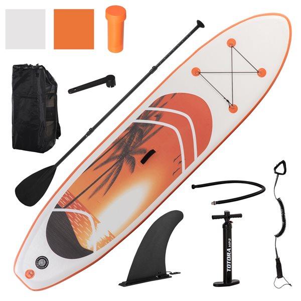 Outsunny Inflatable Paddle Stand Up Board with Non-Slip Deck Board in ...