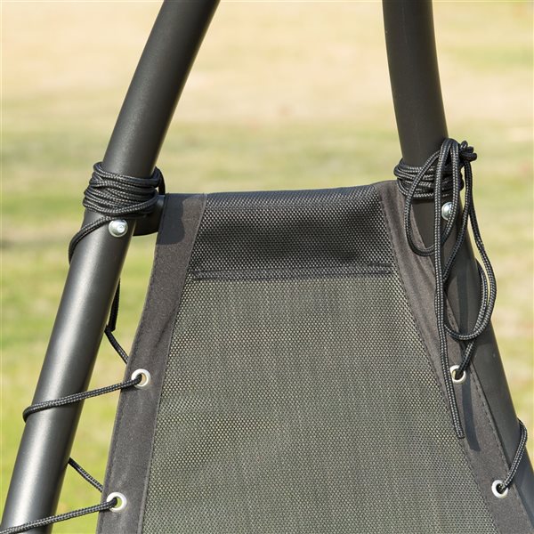 Outsunny Charcoal Grey Fabric Hammock Chair - Stand Included