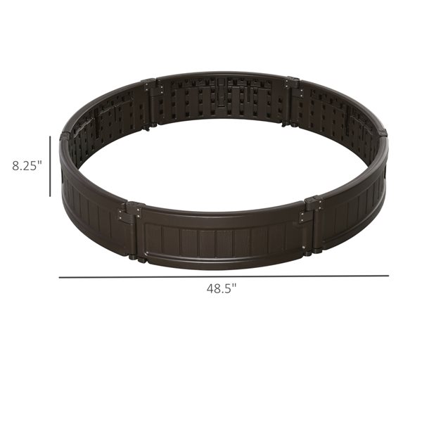 Outsunny 48.5-in x 48.5-in Brown Round Raised Garden Bed