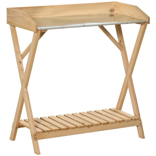 Outsunny 31.5-in x 33-in x 15.75-in Brown Potting Bench 845-668 | RONA