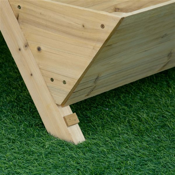 Outsunny 29.5-in x 43.25-in Brown Raised Garden Bed and Hooks