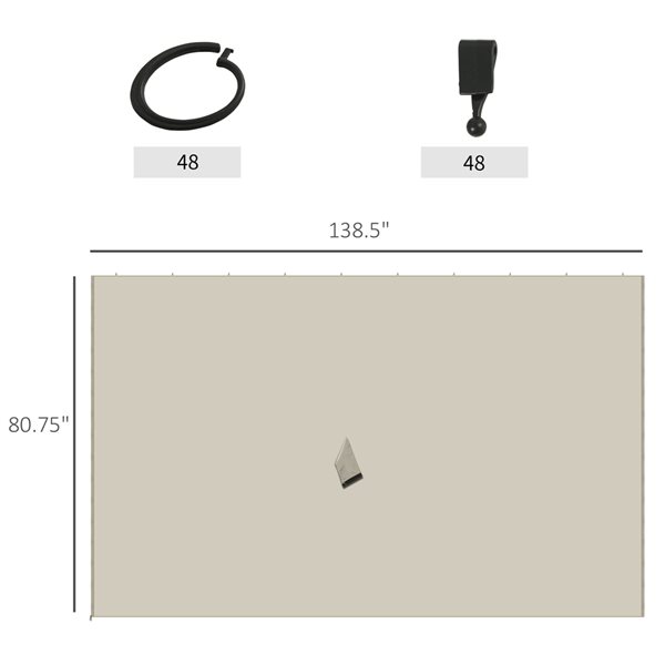 Parois latérale pour abri-soleil 10 pi x 13 pi par Outsunny, beige