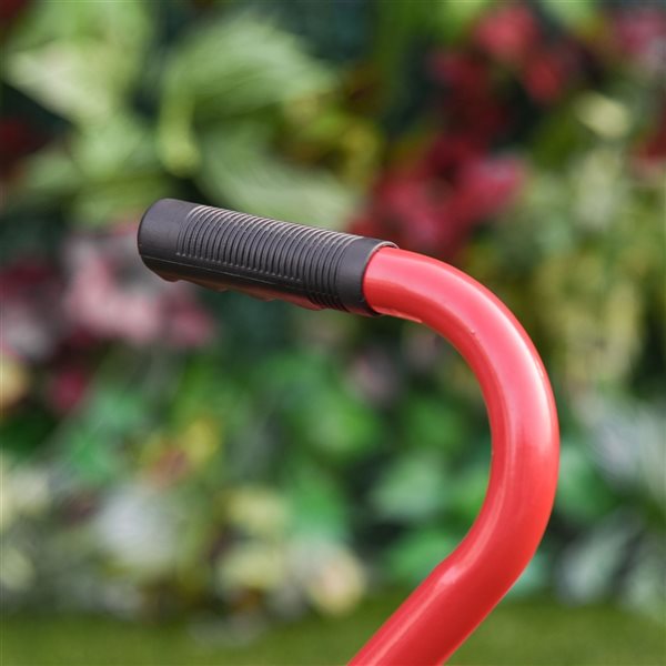 Rouleau à gazon jardin en acier avec poignée rouge noir Outsunny