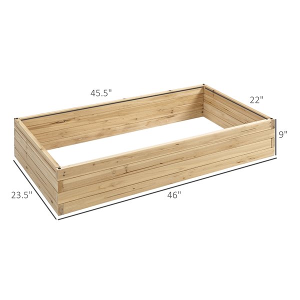 Outsunny 23.5-in x 46-in Wooden Raised Garden Bed 845-534 | RONA