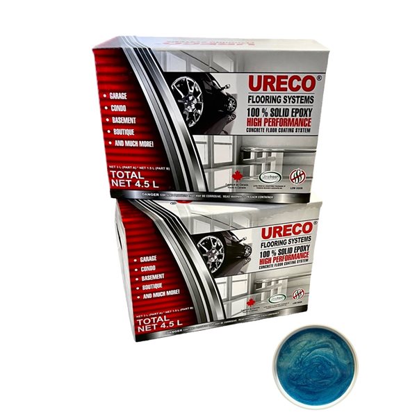 Ureco 2-part Metallic True Blue High-gloss Garage Floor Kit