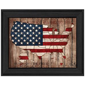 Trendy Decor 4 U 14-in x 18-in America The Beautiful Printed Wall Art with Black Frame - 1-Piece