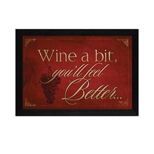 Trendy Decor 4 U 20-in x 14-in Wine A Bit Printed Wall Art with Black Frame - 1-Piece