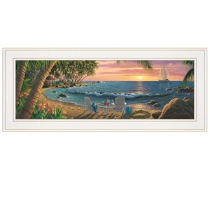 Trendy Decor 4 U 27-in x 11-in Summer Breeze Printed Wall Art with White Frame - 1-Piece
