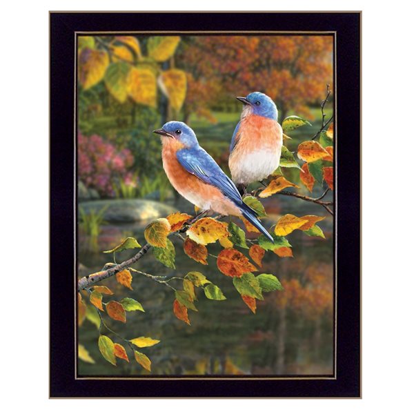 Trendy Decor 4 U 14in x 18in Bluebirds Printed Wall Art with Black