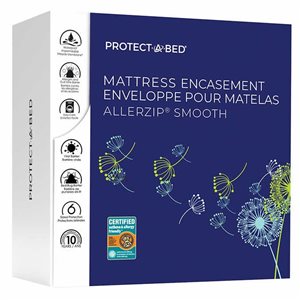 Protect-A-Bed AllerZip Smooth Twin Extra Long Hypoallergenic Mattress Encasement with Bed Bug Protection