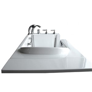 MBTubs Mobility 51.5-in x 52-in White Gelcoat/Fibreglass Rectangular Right-hand Walk-in Whirlpool Bathtub (Faucet Included)