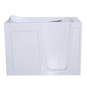 MBTubs Mobility 51.5-in x 52-in White Gelcoat/Fibreglass Rectangular Right-hand Walk-in Combination Bathtub (Faucet Included)