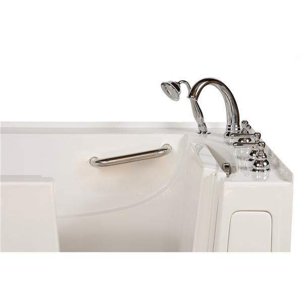 MBTubs Mobility 30-in x 60-in White Gelcoat/Fibreglass Rectangular Right-hand Walk-in Combination Bathtub (Faucet Included)