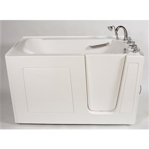 MBTubs Mobility 30-in x 60-in White Gelcoat/Fibreglass Rectangular Right-hand Walk-in Combination Bathtub (Faucet Included)