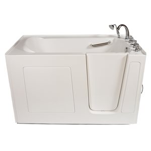 MBTubs Mobility 30-in x 60-in White Gelcoat/Fibreglass Rectangular Right-hand Walk-in Whirlpool Bathtub (Faucet Included)
