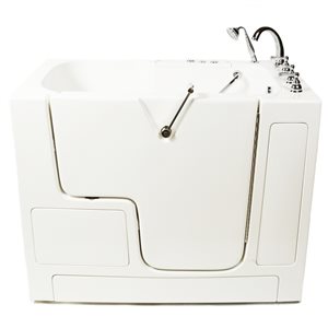 MBTubs Transfer 32-in x 52-in White Gelcoat/Fibreglass Rectangular Right-hand Walk-in Bathtub (Faucet Included)