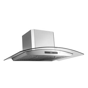 Aria 36-in Convertible Glass and Stainless Steel Wall Mounted Range Hood with Charcoal Filter