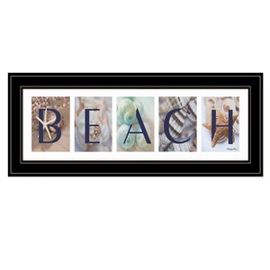 Trendy Decor 4U Rectangle 21-in x 12 po Beach Printed Wall Art with Black Frame
