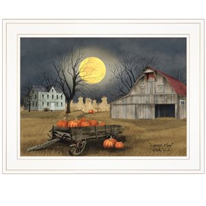 Trendy Decor 4U Rectangle 19-in x 15 po Harvest Moon Printed Wall Art with White Frame
