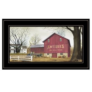 Trendy Decor 4U Rectangle 21-in x 12 po Antique Barn Printed Wall Art with Black Frame