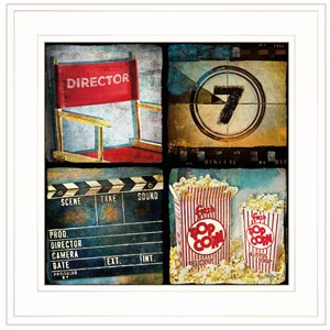 Trendy Decor 4U Square 15-in x 15 po At The Movies Printed Wall Art with White Frame