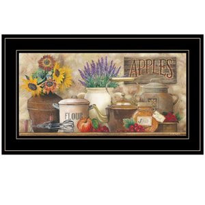 Trendy Decor 4U Rectangle 21-in x 12 po Antique Kitchen Printed Wall Art with Black Frame