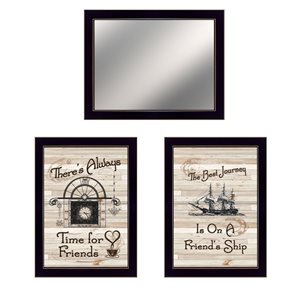 Trendy Decor 4 U Rectangle 14-in x 12-in Friendship Journey Vignette Printed Wall Art with Black Frame - 3-Piece