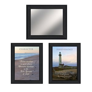 Trendy Decor 4 U Rectangle 14-in x 11-in Character Vignette Printed Wall Art with Black Frame - 3-Piece