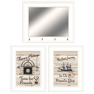 Trendy Decor 4 U Rectangle 15-in x 12-in Friendship Journey Printed Wall Art with White Frame - 3-Piece