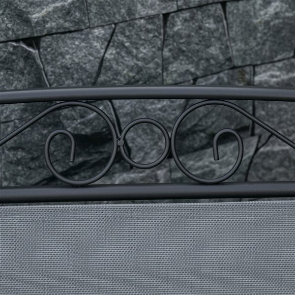 Outsunny 3-Piece Metal Frame Rocking Chair with Coffee Table