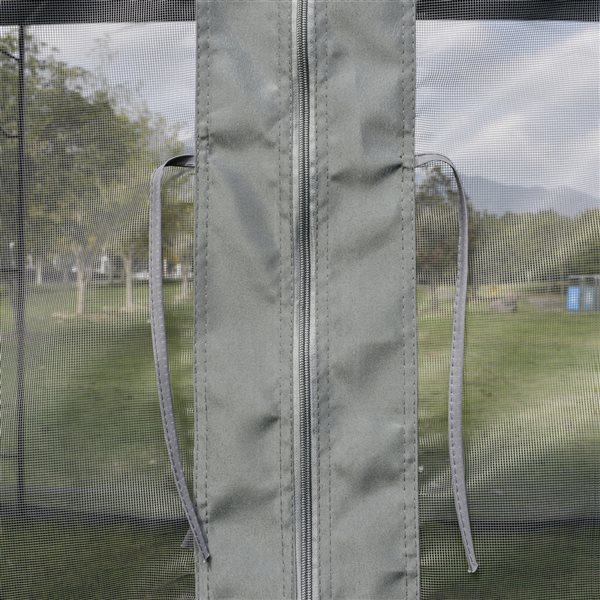 Outsunny Grey Metal Square Semi-Permanent Gazebo Polyester Roof 10-ft x 10-ft