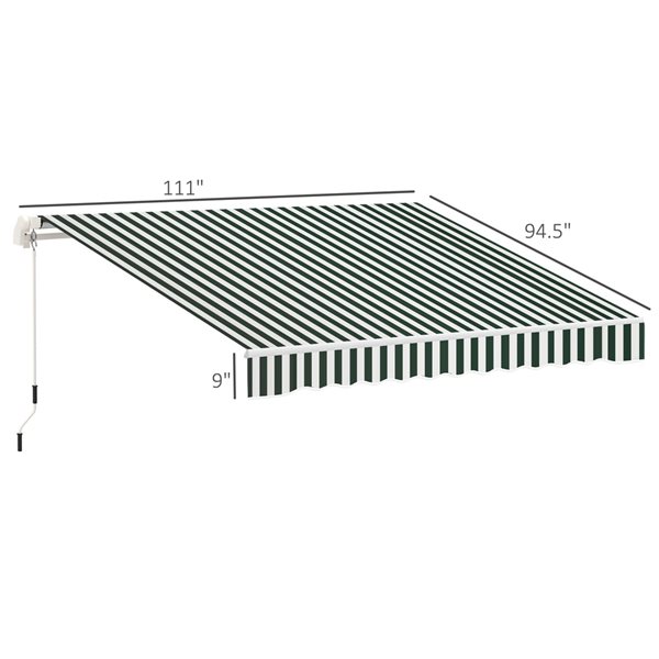 Outsunny 10-ft x 8-ft Retractable Green and White Awning Fabric Replacement with UV Protection