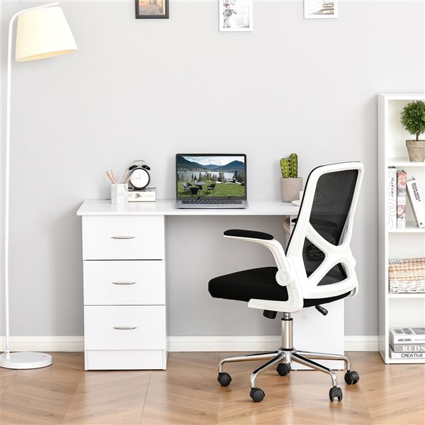 HomCom 47.25-in White Modern/Contemporary Writing Desk