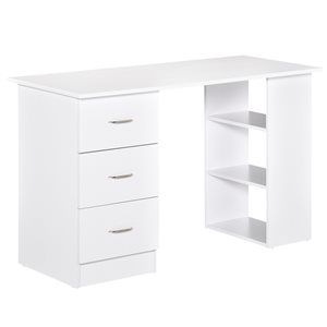 HomCom 47.25-in White Modern/Contemporary Writing Desk