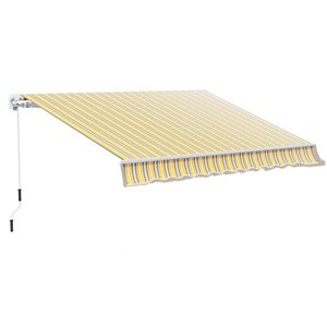 Outsunny 12-ft x 10-ft Yellow Window/Door Manual Retraction Awning