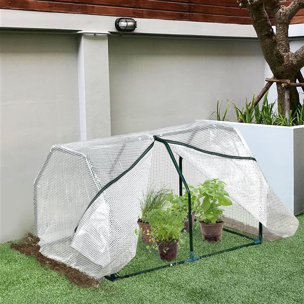 Outsunny 3.25-ft L x 2.33-ft W x 1.96-ft H Mini Greenhouse