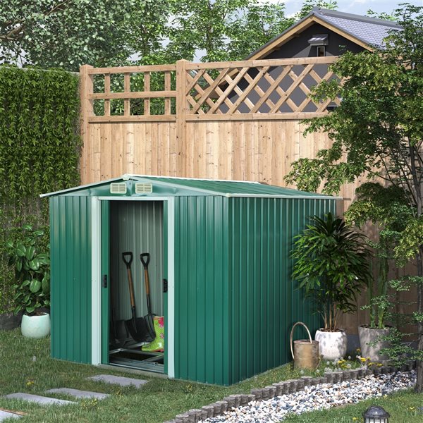 5'x3' Outdoor Storage Shed, Galvanized Metal Steel Garden Shed W