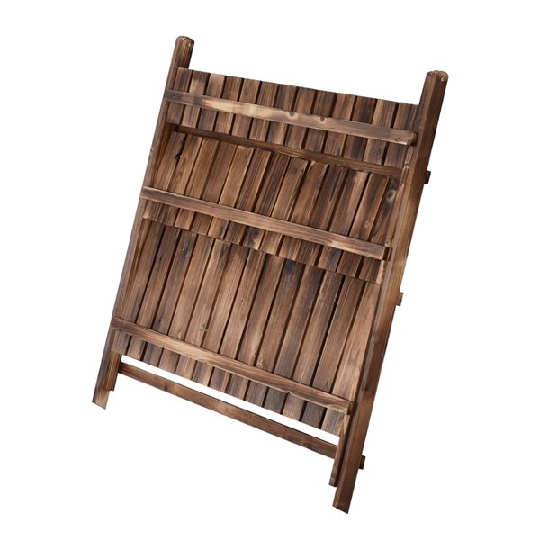 Outsunny 36.5-in 3-Tier Brown Outdoor Rectangular Wood Plant Stand