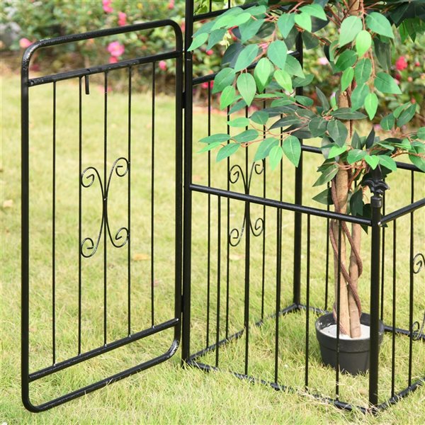 Outsunny 6.6-ft W x 7.2-ft H Black Garden Arbour